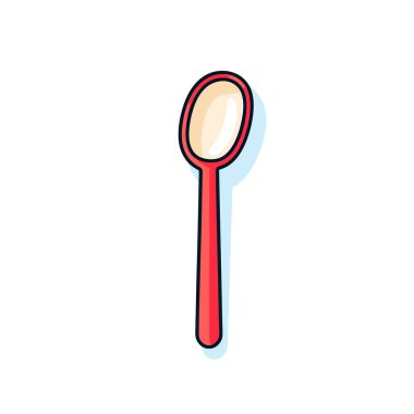 Beyaz arka planda uzun saplı kırmızı bir diş fırçası.