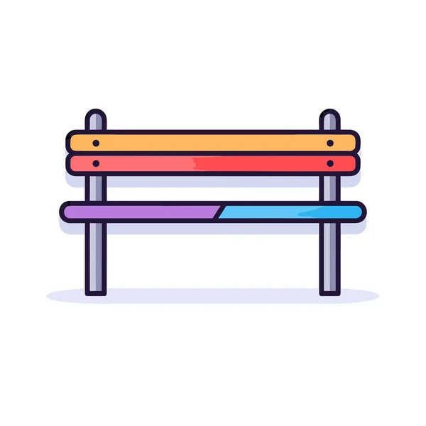 Bänk Med Färgglad Sits Ovanpå — Stock vektor