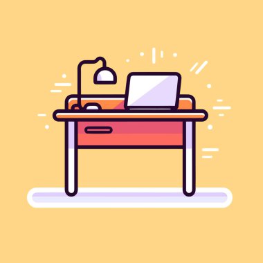 Üzerinde laptop olan bir masa.