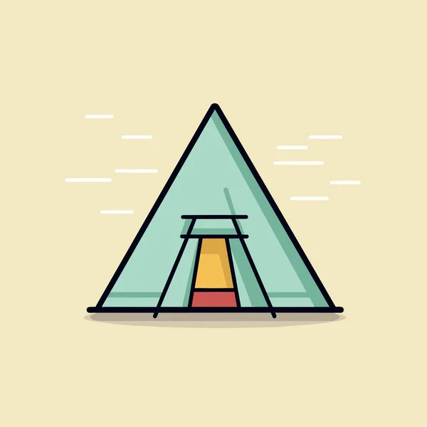 Ein Zelt Mit Einer Glocke Darauf — Stockvektor