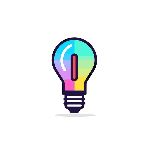 Colorful Light Bulb Long Shadow — Stock Vector