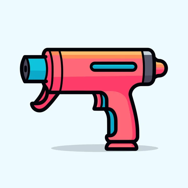 Eine Rosa Blaue Spielzeugpistole Auf Weißem Hintergrund — Stockvektor