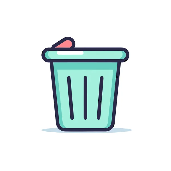 红色盖子的绿色垃圾桶 — 图库矢量图片