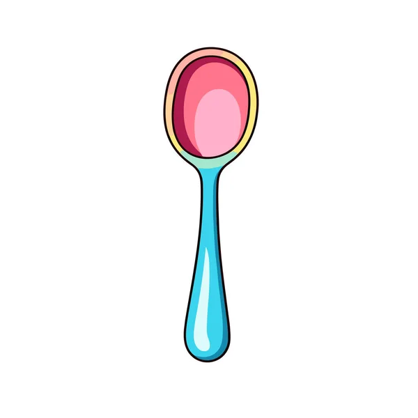 Stock vector A spoon with a pink and blue handle