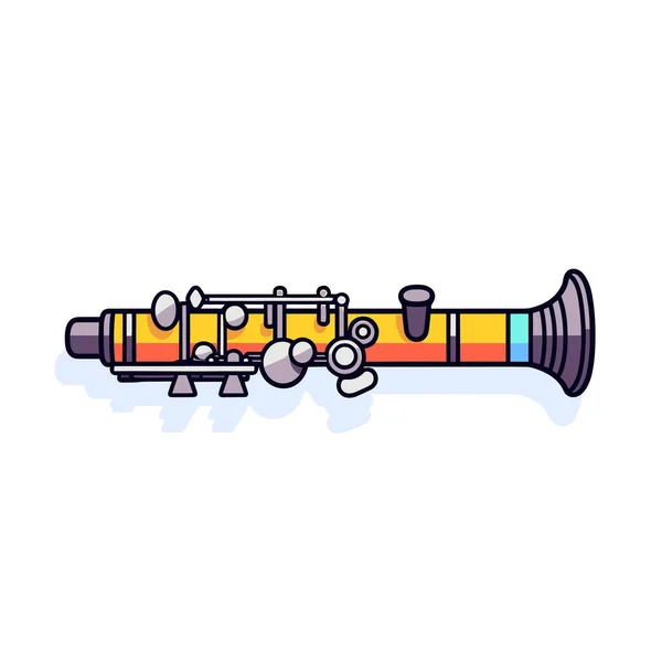 Ein Farbenfrohes Instrument Mit Langem Horn — Stockvektor