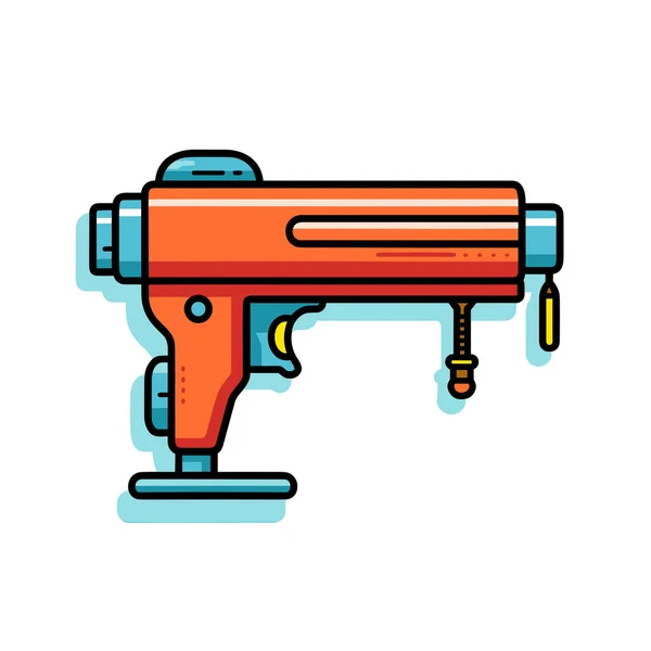 Drawing Red Paint Gun — Stock Vector