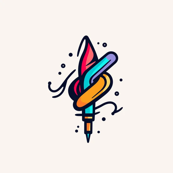 Drawing Colorful Object Pen — Stock Vector