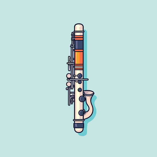 Dibujo Saxofón Con Cuello Largo — Vector de stock