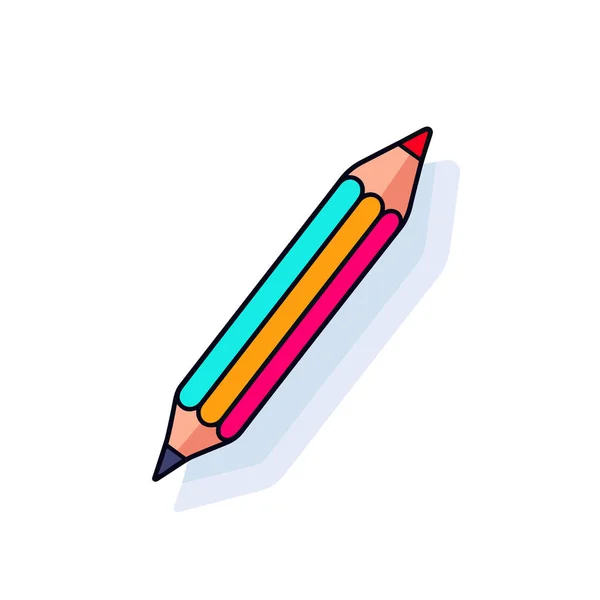 Ein Bleistift Der Verschiedenen Farben Gefärbt Ist — Stockvektor
