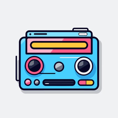 Beyaz arka planda uzun bir gölgesi olan bir radyo simgesi