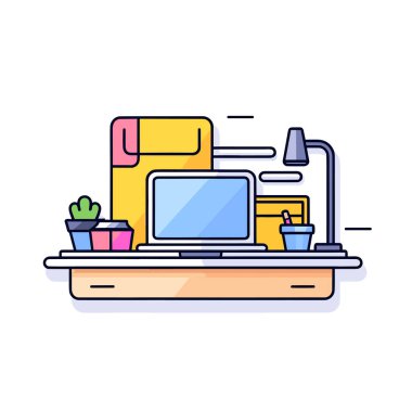 Üzerinde bilgisayar olan bir masa.