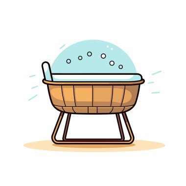 Beyaz arka planda kabarcıklarla dolu bir küvet.