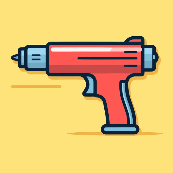 黄色の背景に赤いペンキの銃 — ストックベクタ