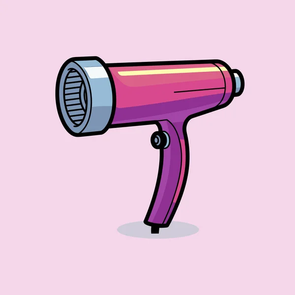Pink Hair Dryer Pink Background — Stock Vector