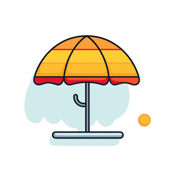 Paraguas Naranja Amarillo Sentado Parte Superior Una Mesa — Vector de stock