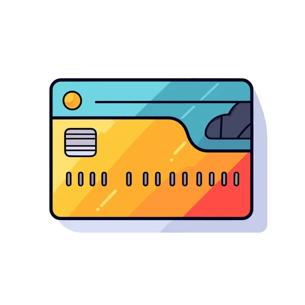 Ett Kreditkort Med Platt Design — Stock vektor