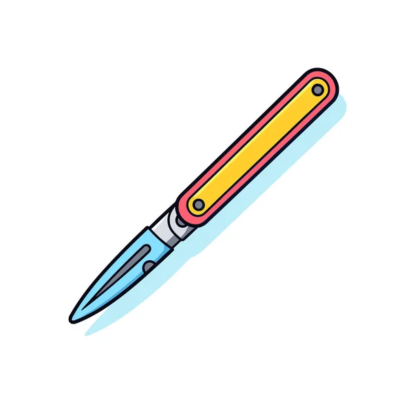 白を基調とした黄色と赤のナイフ — ストックベクタ