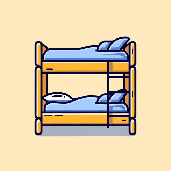Ein Etagenbett Mit Einem Kopfkissen Darauf — Stockvektor