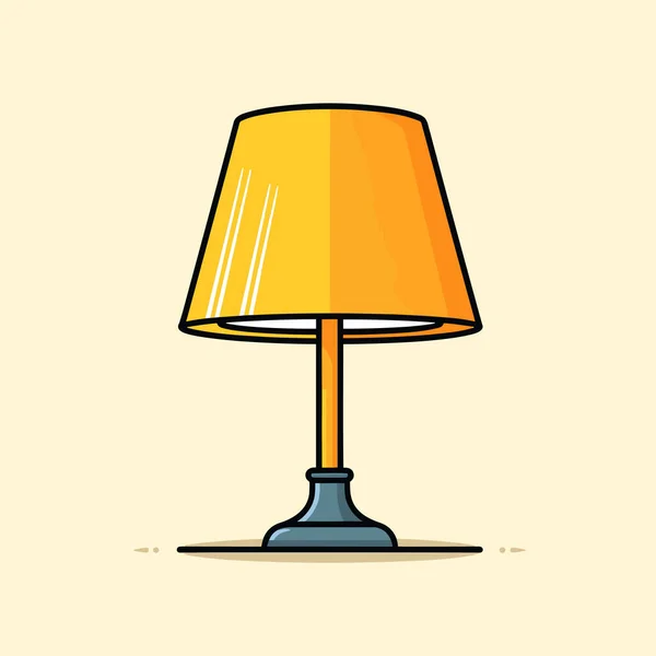 Een Lamp Met Een Gele Kap Erop — Stockvector
