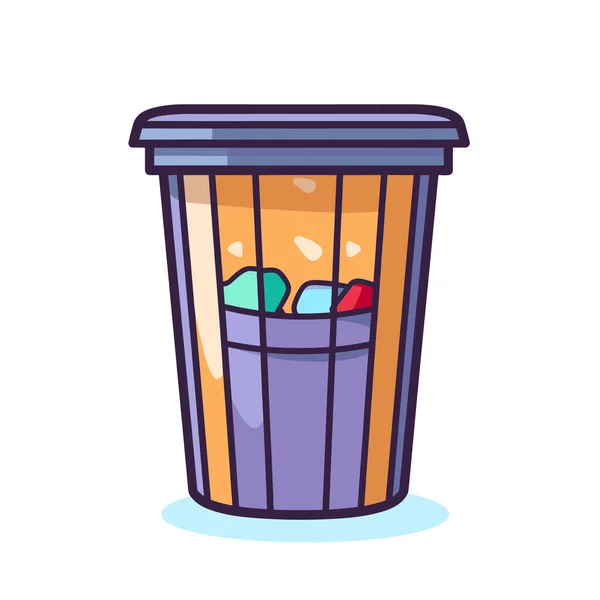 一个装满塑料蛋的垃圾桶 — 图库矢量图片