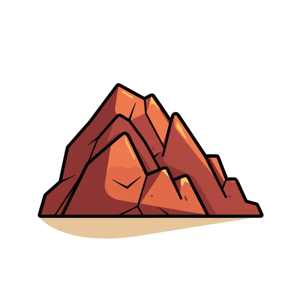 白い背景に赤い岩の山 — ストックベクタ