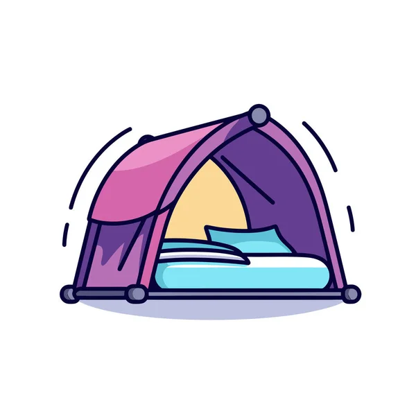 Палатка Кроватью Внутри — стоковый вектор