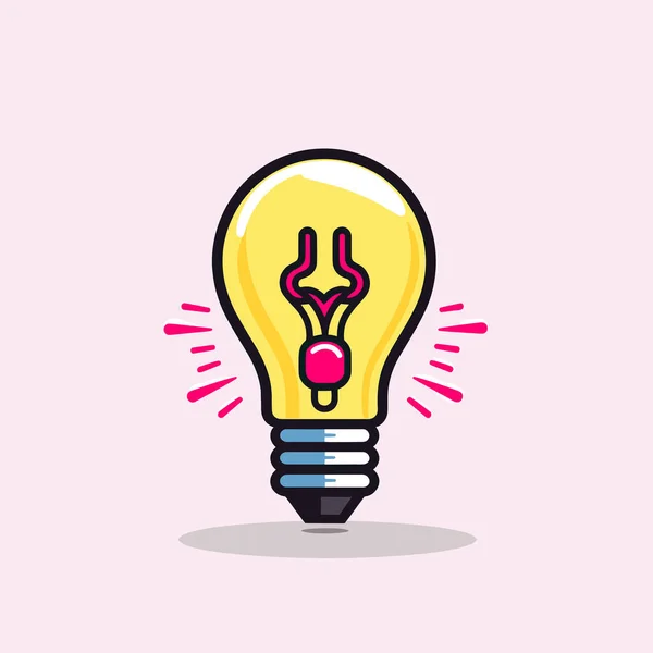 Light Bulb Pink Background — Stock Vector