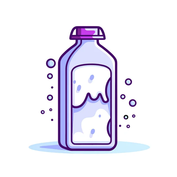 Butelka Wypełniona Wodą Bąbelkami — Wektor stockowy