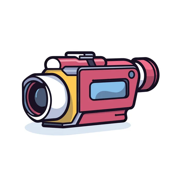Červená Žlutá Kamera Bílém Pozadí — Stockový vektor