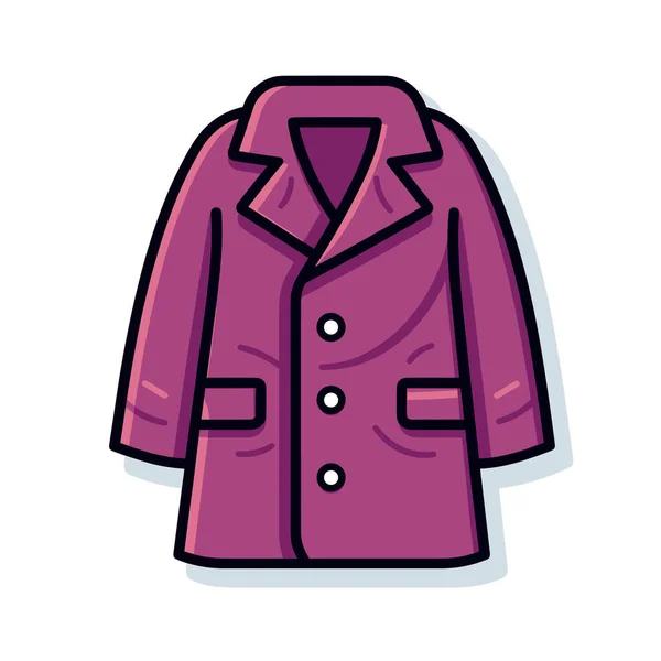 红色领子的紫色外套 — 图库矢量图片