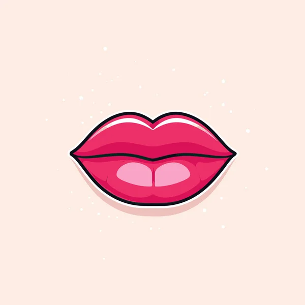 Pink Lips Pink Background — Stock Vector