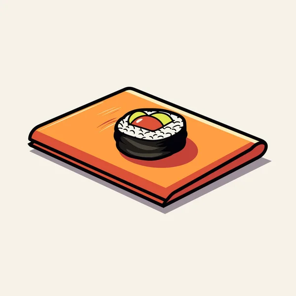 白底餐巾上的寿司 — 图库矢量图片
