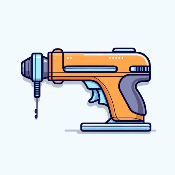 Zeichnung Einer Spielzeugpistole Mit Einem Schraubenzieher — Stockvektor