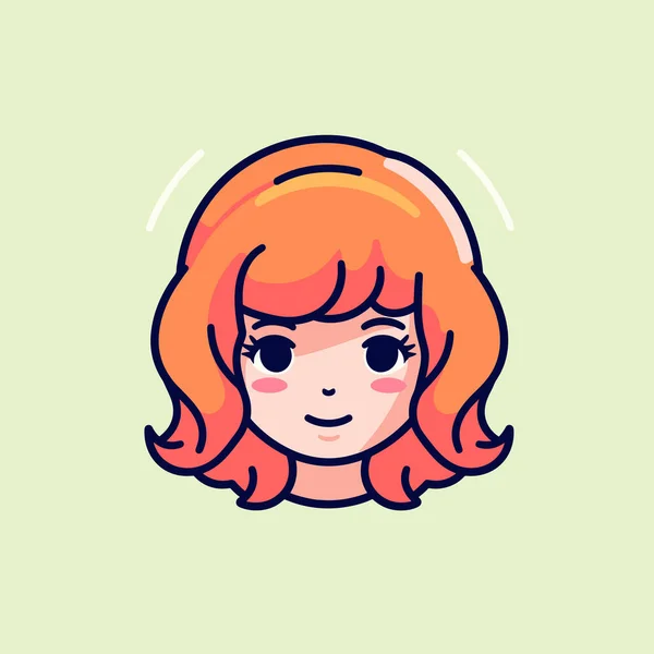 Женщина Рыжими Волосами Зеленым Фоном — стоковый вектор