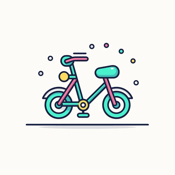 一辆带蓝色把手和粉色把手的自行车 — 图库矢量图片