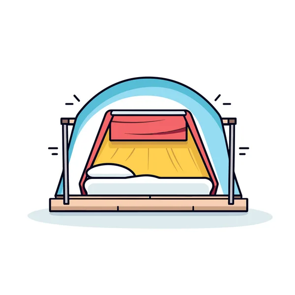 Ein Zelt Mit Einem Bett Darin — Stockvektor