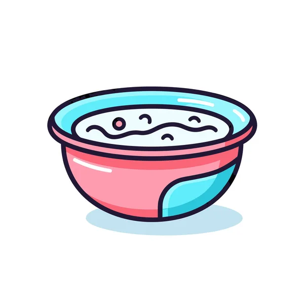 Eine Schüssel Suppe Mit Einem Löffel Darin — Stockvektor