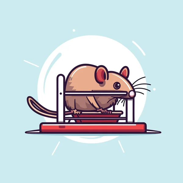 Eine Cartoon Maus Sitzt Auf Einem Tisch — Stockvektor
