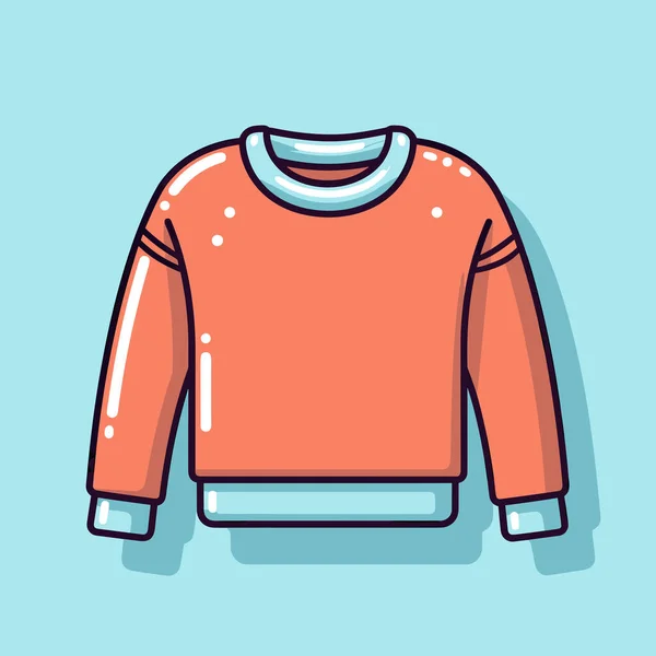 青い背景にオレンジのセーター — ストックベクタ