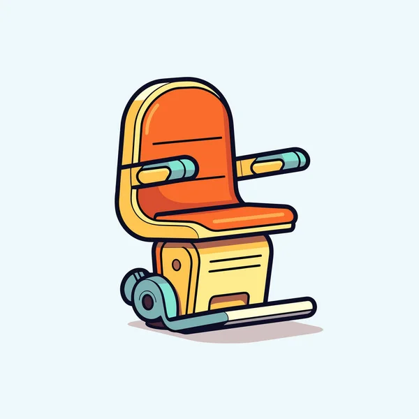 Zeminin Üstünde Oturan Turuncu Sarı Bir Sandalye — Stok Vektör