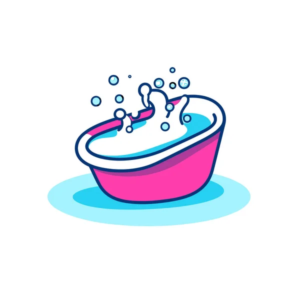 泡が出てくる浴槽 — ストックベクタ