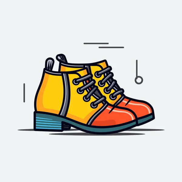 Une Paire Chaussures Orange Jaune Sur Fond Blanc — Image vectorielle
