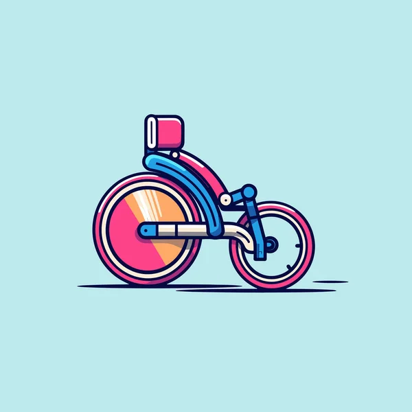Zeichnung Eines Bunten Motorrads Auf Blauem Hintergrund — Stockvektor