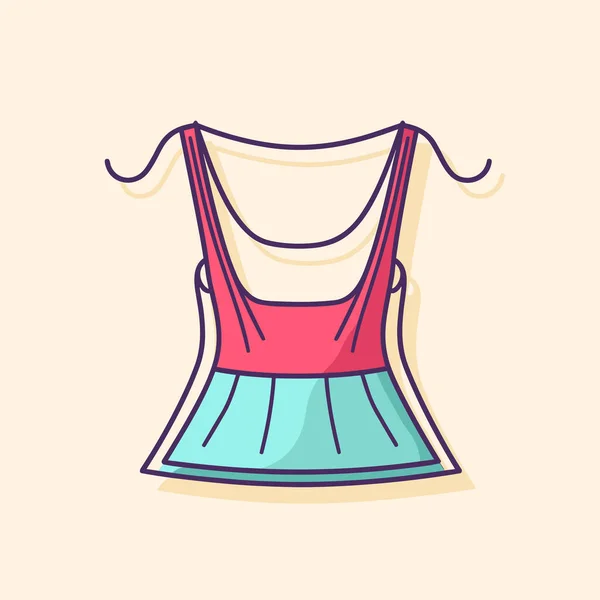 Une Robe Suspendue Une Ligne Vêtements — Image vectorielle