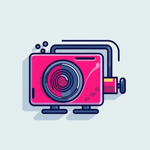 Розовая Камера Длинным Объективом — стоковый вектор