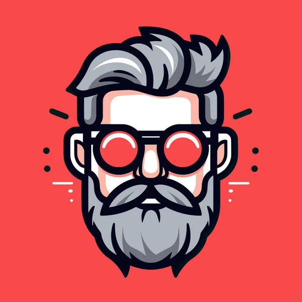 Hombre Con Gafas Barba — Vector de stock
