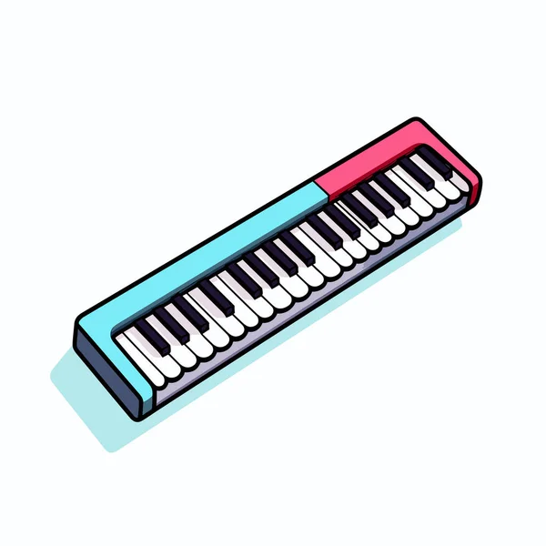 Blå Och Rosa Piano Tangentbord Vit Bakgrund — Stock vektor