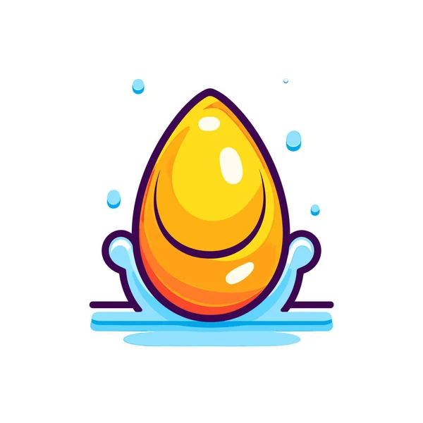 一只黄蛋正坐在水里 — 图库矢量图片