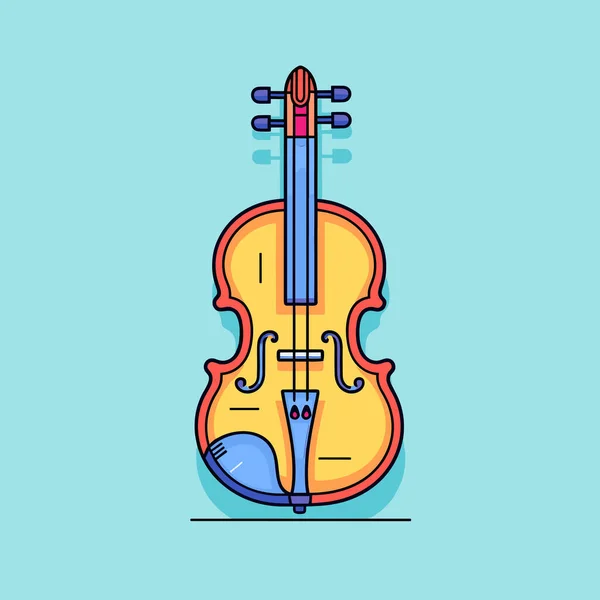 Violino Sobre Fundo Azul — Vetor de Stock