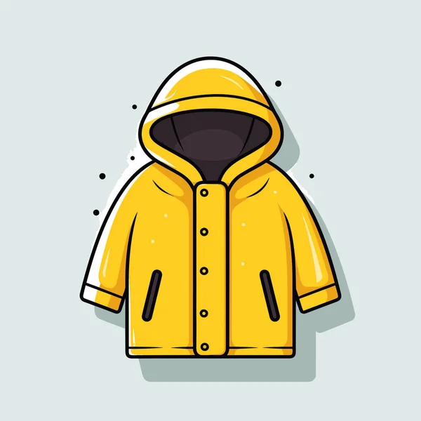 Eine Gelbe Jacke Mit Schwarzer Kapuze — Stockvektor